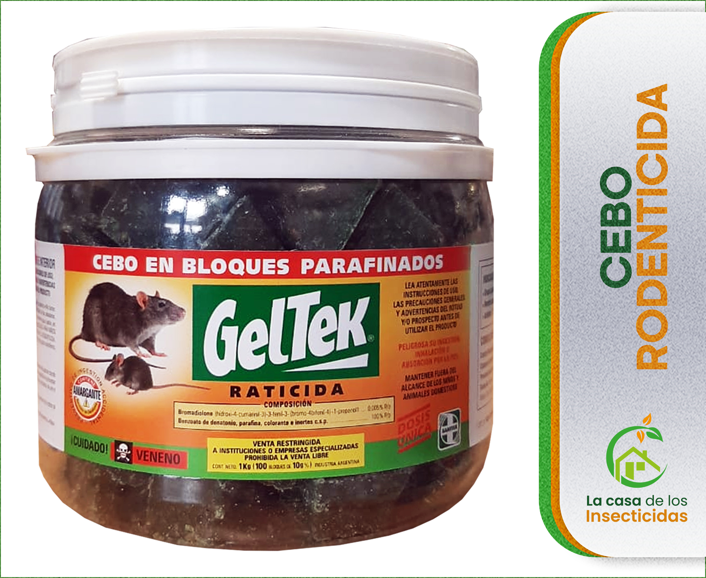 Geltek Cebo Rodenticida raticida 1kg